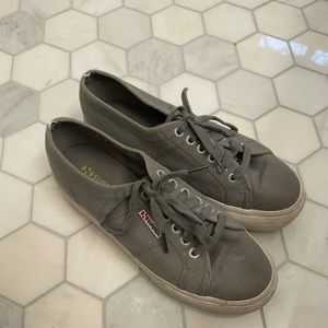 Dark Grey Platform Superga Shoes